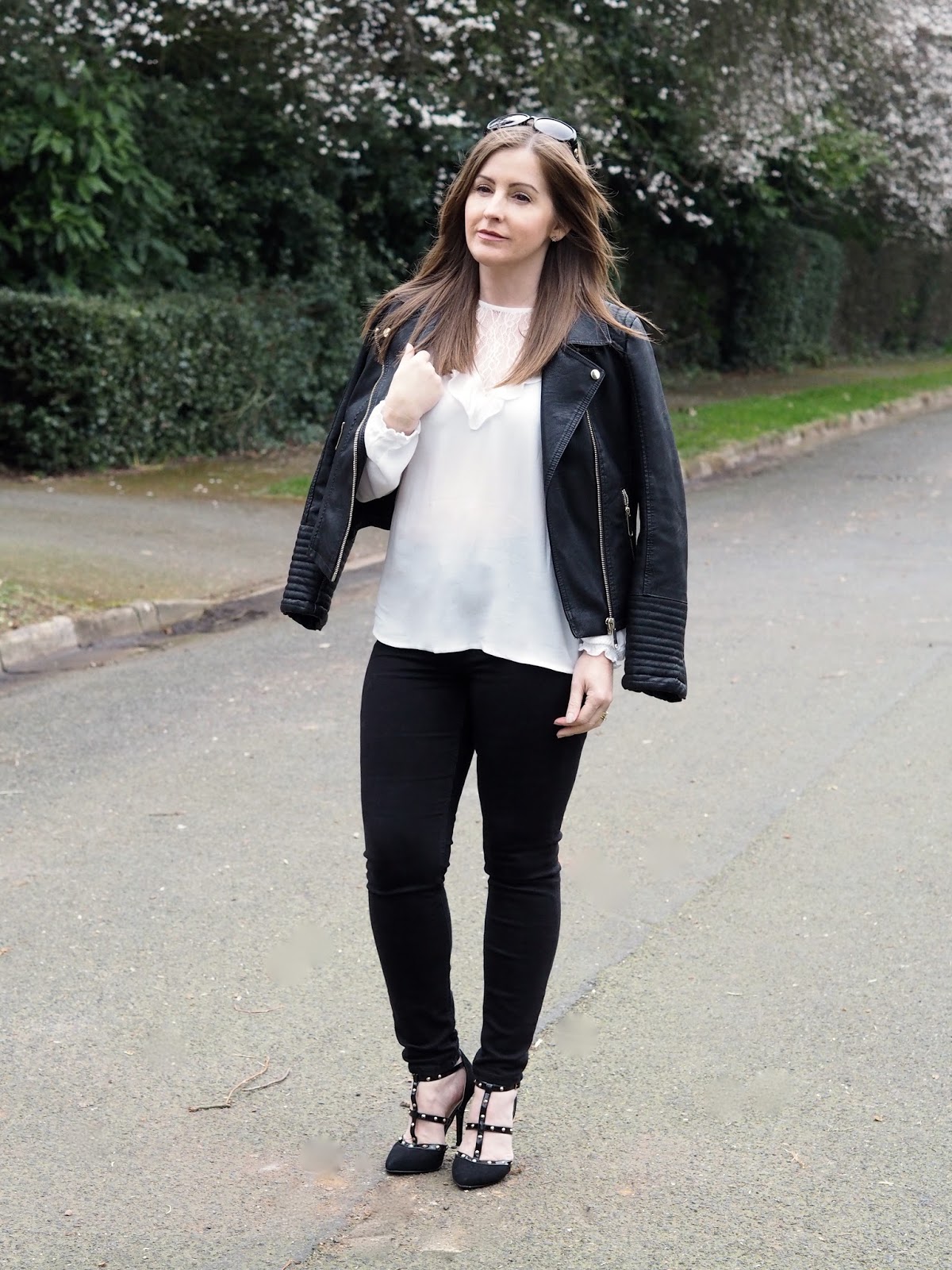 Styling the biker jacket Lace Life with Stephanie C
